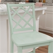 Pemberly Row Sturdy Lattice Back Counter Stool in Crisp Mint Green Finish