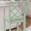 Pemberly Row Sturdy Lattice Back Counter Stool in Crisp Mint Green Finish