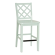 Pemberly Row Sturdy Lattice Back Counter Stool in Crisp Mint Green Finish