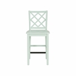 Pemberly Row Sturdy Lattice Back Counter Stool in Crisp Mint Green Finish
