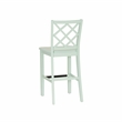 Pemberly Row Sturdy Lattice Back Counter Stool in Crisp Mint Green Finish