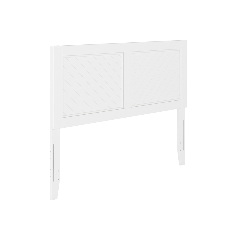 Pemberly Row Contemporary Full Solid Wood Headboard in White