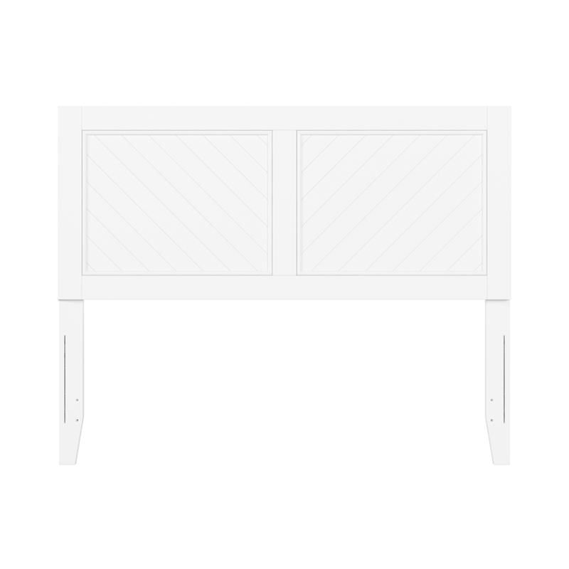 Pemberly Row Contemporary Full Solid Wood Headboard in White