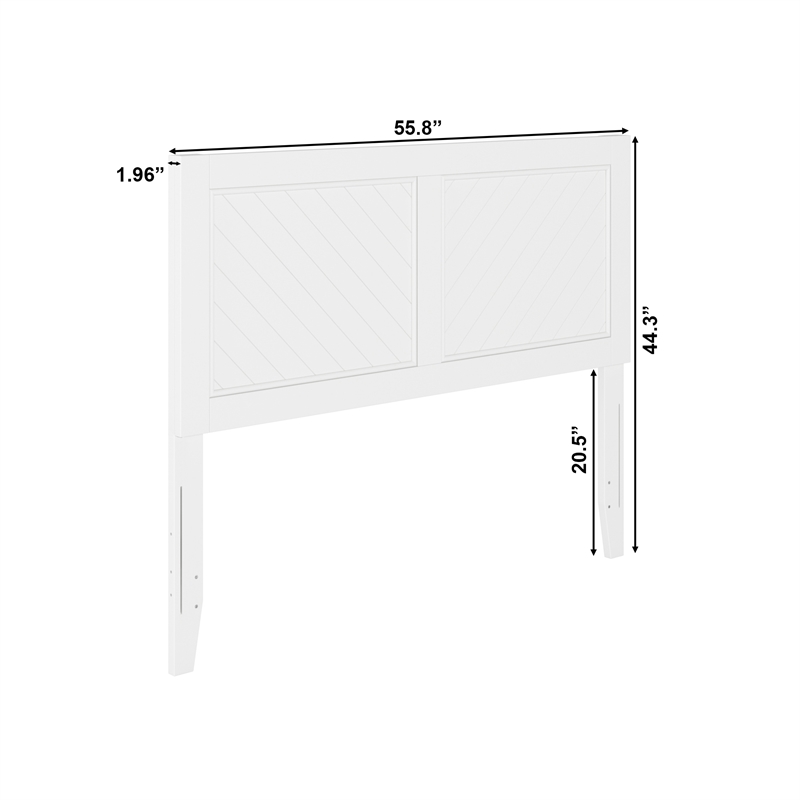 Pemberly Row Contemporary Full Solid Wood Headboard in White