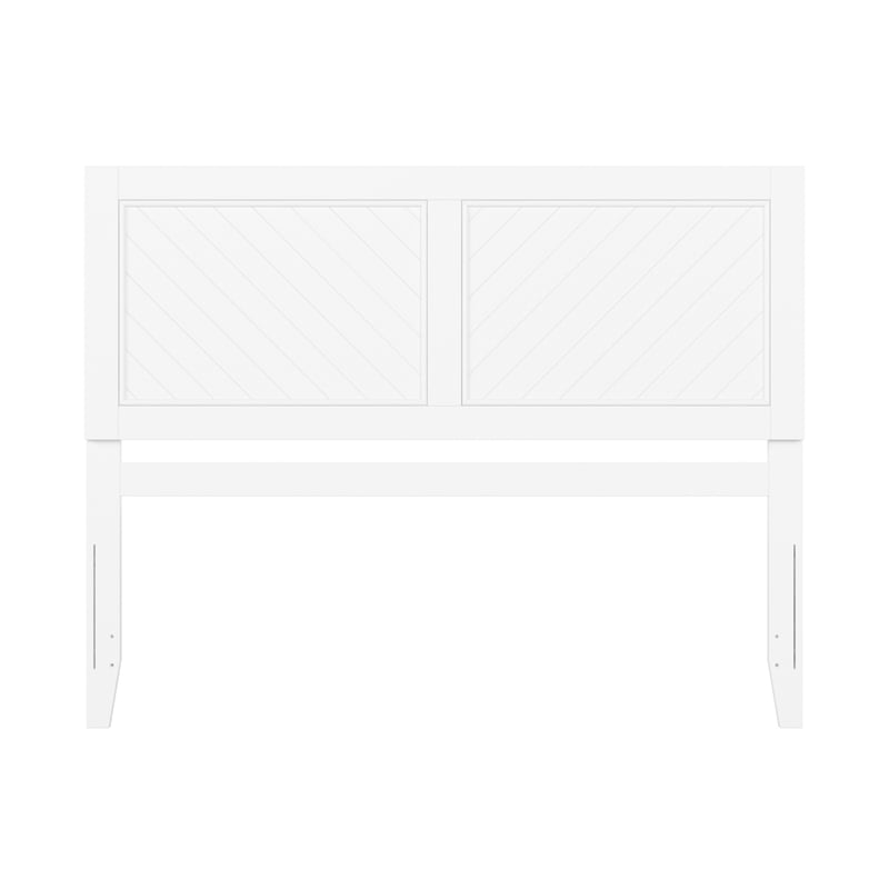 Pemberly Row Contemporary Queen Solid Wood Headboard in White