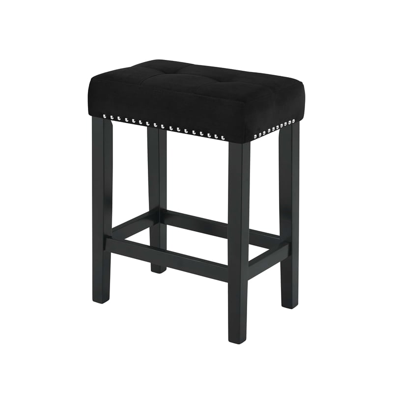 Pemberly Row Modern 4-Piece Faux Marble & Wood Bar Set in Black