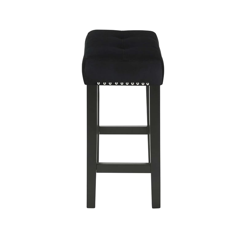 Pemberly Row Modern 4-Piece Faux Marble & Wood Bar Set in Black