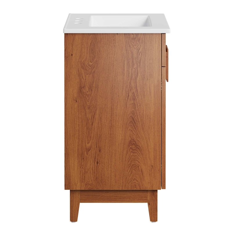 Pemberley Row Wood White/Walnut Bathroom Vanity Rectangular Hinged Doors 23