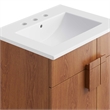 Pemberley Row Wood White/Walnut Bathroom Vanity Rectangular Hinged Doors 23