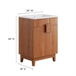 Pemberley Row Wood White/Walnut Bathroom Vanity Rectangular Hinged Doors 23