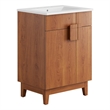 Pemberley Row Wood White/Walnut Bathroom Vanity Rectangular Hinged Doors 23
