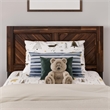 Pemberly Row Contemporary Twin Solid Wood Headboard in BarnSolid Wood