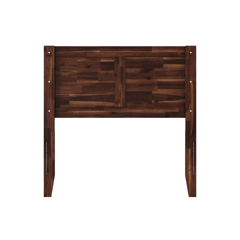 Pemberly Row Contemporary Twin Solid Wood Headboard in BarnSolid Wood