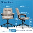 Pemberly Row Modern Ergonomic Mid Back Desk Chair Fabric Beige
