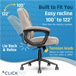 Pemberly Row Modern Ergonomic Mid Back Desk Chair Fabric Beige