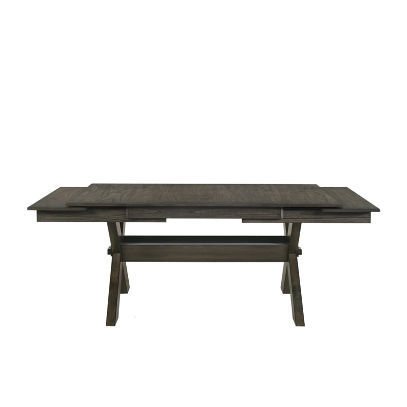 Pemberley Row Solid Wood Rustic Brown Dining Table Rectangular 94.69