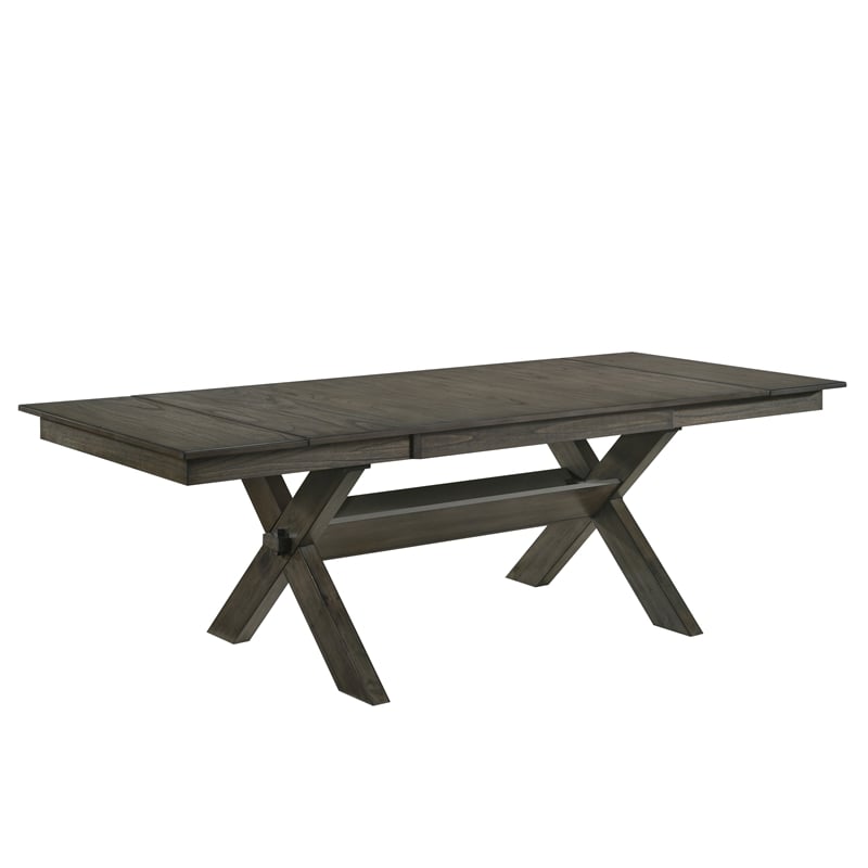 Pemberley Row Solid Wood Rustic Brown Dining Table Rectangular 94.69