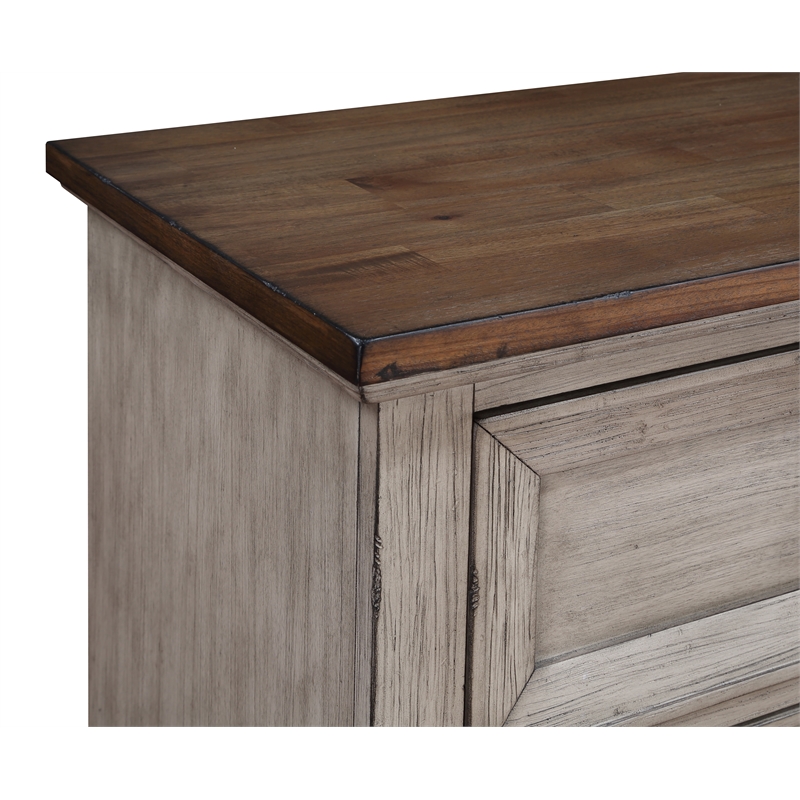 Pemberly Row 2-Drawer Solid Wood Nightstand in Vintage Cream
