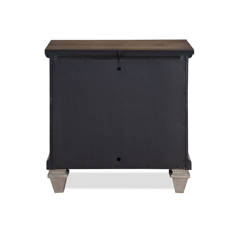 Pemberly Row 2-Drawer Solid Wood Nightstand in Vintage Cream