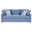 Pemberly Row Fabric Sofa with 4 Accent Pillows in Blue Slate
