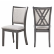 Pemberley Row Solid Wood Gray Dining Chairs Rectangular Upholstered 18.13