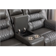 Pemberly Row Two Tone Faux Leather Livingroom Reclining Loveseat In Gray