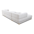 Pemberly Row Mid-Century Modern U-Shape Ivory Velvet Corner Sectional Sofa