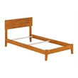 Pemberly Row Contemporary Twin Solid Wood Foundation Bed in Light Toffee