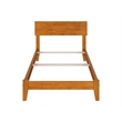 Pemberly Row Contemporary Twin Solid Wood Foundation Bed in Light Toffee