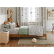 Pemberly Row Contemporary Twin Solid Wood Foundation Bed in Light Toffee