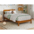 Pemberly Row Contemporary Twin Solid Wood Foundation Bed in Light Toffee