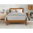 Pemberly Row Contemporary Twin Solid Wood Foundation Bed in Light Toffee
