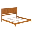 Pemberly Row Contemporary King Solid Wood Foundation Bed in Light Toffee