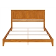 Pemberly Row Contemporary King Solid Wood Foundation Bed in Light Toffee