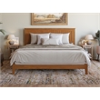 Pemberly Row Contemporary King Solid Wood Foundation Bed in Light Toffee