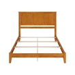 Pemberly Row Queen Solid Wood Foundation Bed in Light Toffee