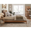 Pemberly Row Queen Solid Wood Foundation Bed in Light Toffee