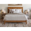 Pemberly Row Queen Solid Wood Foundation Bed in Light Toffee