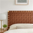 Pemberley Row Vegan Leather Natural Brown Headboard Standing Assembly Required