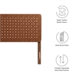 Pemberley Row Vegan Leather Walnut Brown Queen Headboard Rectangular Basketweave Assembly Required