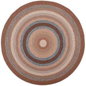 Pemberly Row 7'-0&quot x 7'-0&quot Round Hand Woven Rug in Brown/Multi-Color