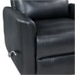 Pemberly Row Contemporary Faux Leather Swivel Recliner in Black