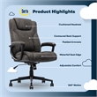 Pemberly Row Office Ergonomic Computer Chair Lumber Support Brown