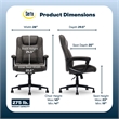 Pemberly Row Office Ergonomic Computer Chair Lumber Support Brown