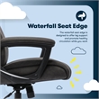 Pemberly Row Office Ergonomic Computer Chair Lumber Support Brown