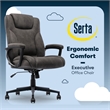 Pemberly Row Office Ergonomic Computer Chair Lumber Support Brown