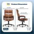 Pemberly Row Executive Office Chair Ergonomic with Cognac Bonded Leather