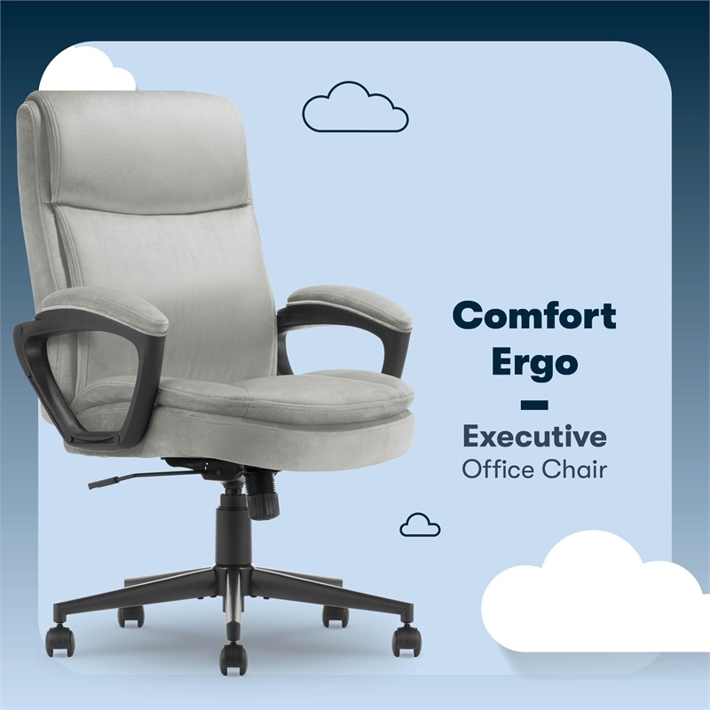 Pemberly Row Executive Office Chair Ergonomic with Cognac Bonded Leather