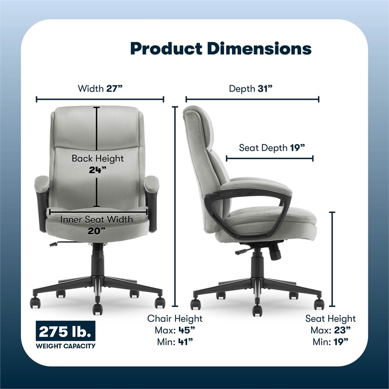 Pemberly Row Executive Office Chair Ergonomic with Cognac Bonded Leather