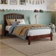 Pemberly Row Twin Solid Wood Low Profile Platform Bed in Walnut